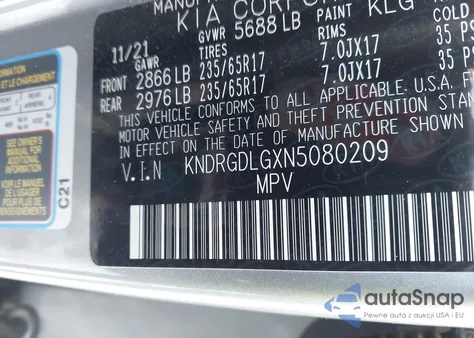 2022 Kia Sorento Hybrid S z USA, uszkodzony, nr VIN KNDRGDLGXN5080209